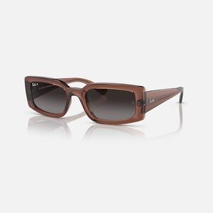 Ray-Ban Kiliane Bio-Based brown rectangular polarized sunglasses
